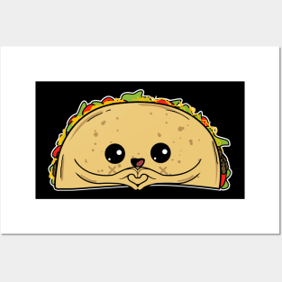 Cute Taco Heart Kids T Shirt -Mexico Food -Foodie Humor Gift Posters and Art